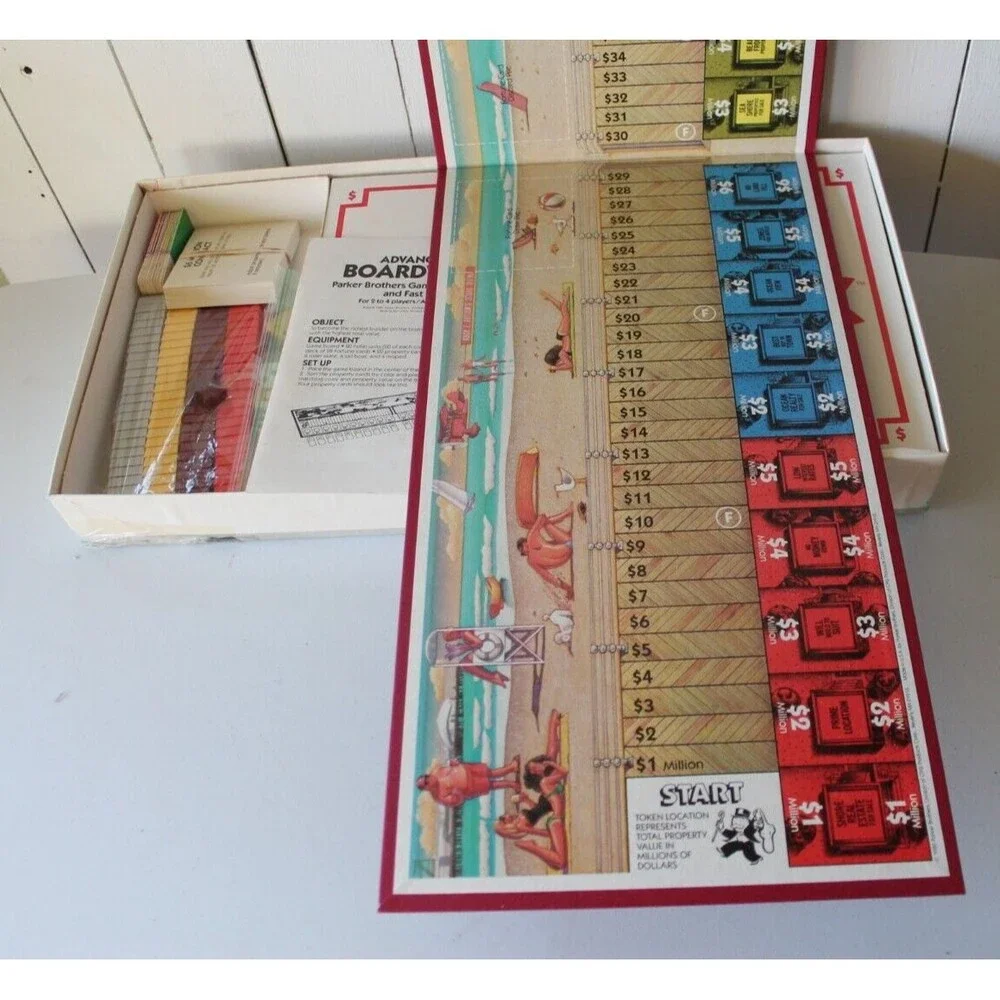 Vintage 1985 Advance to Boardwalk Game Parker Brothers Complete